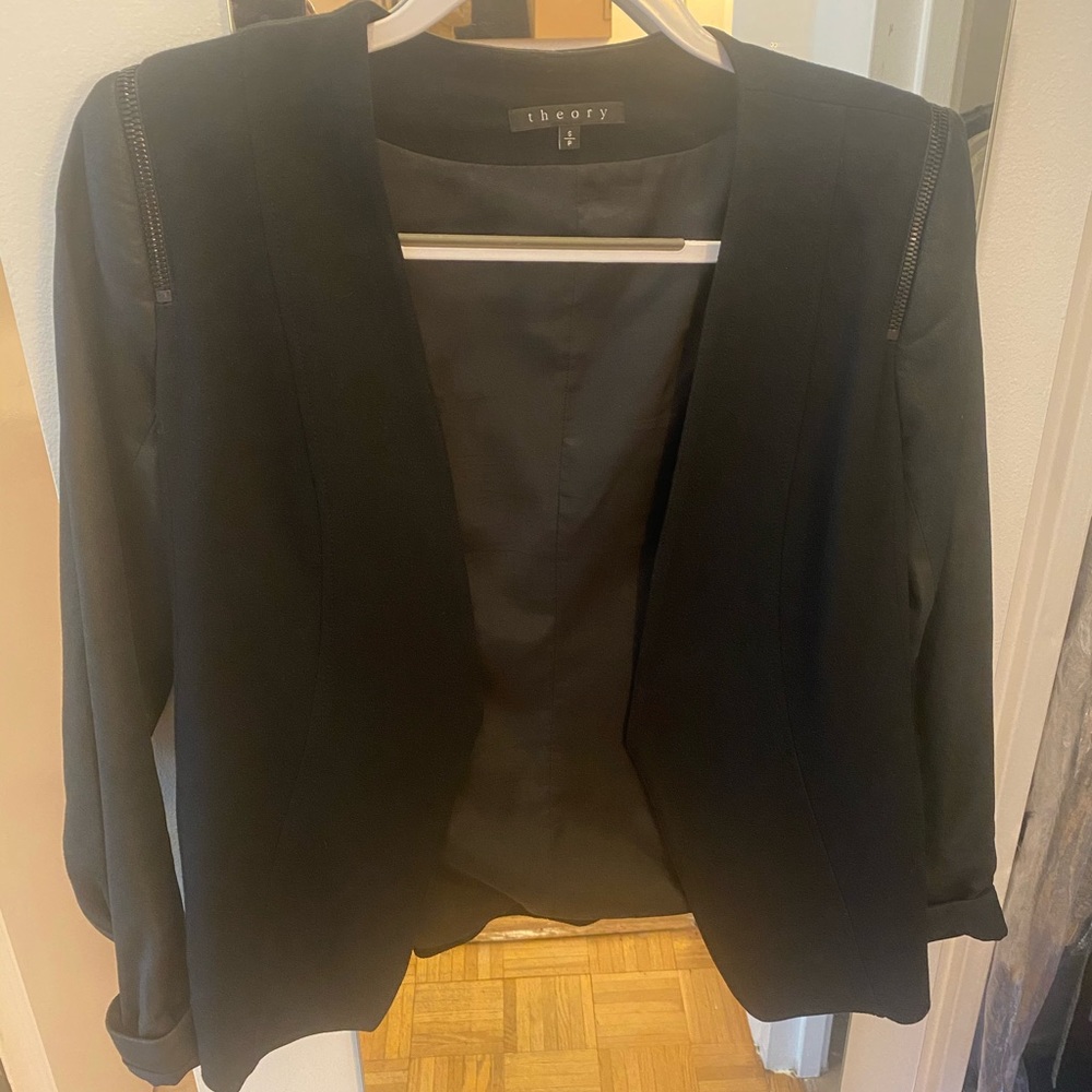Theory leather and blazer jacket
